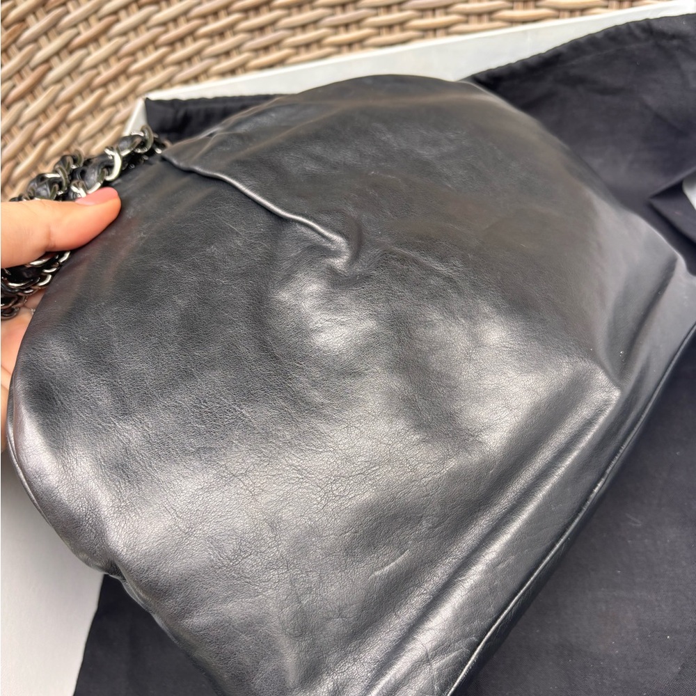 Authentic CHANEL RARE black mini rock & chain silver hardware bag - Picture 3 of 15